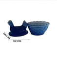 thumbnail image 4 of Rooster Decor Glass Candy Dish with Lid - Vintage Hen on Nest Style Large Snack Bowl, Colorful Pedestal Sweets & Cookie Jar for Home, Kitchen, Office Tabletop Decor(Blue), 4 of 6