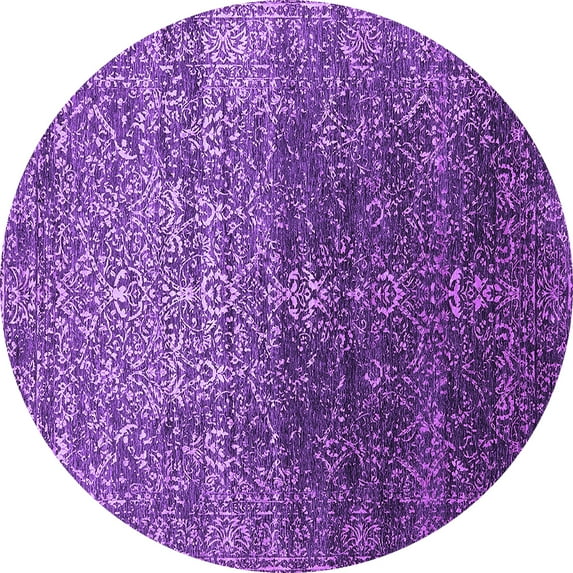Ahgly Company Indoor Round Oriental Purple Industrial Area Rugs, 6' Round