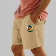 thumbnail image 2 of Pantalones Cortos para Hombre Cintura Elástica con Bolsillos Color Sólido Casual Cordón Suelto Pantalones Cortos de Ejercicio, 2 of 4