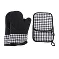 thumbnail image 1 of 2 uds guantes de horno resistentes al calor 2 uds porta ollas guantes antideslizantes aislados guant Abanopi Negro, 1 of 7