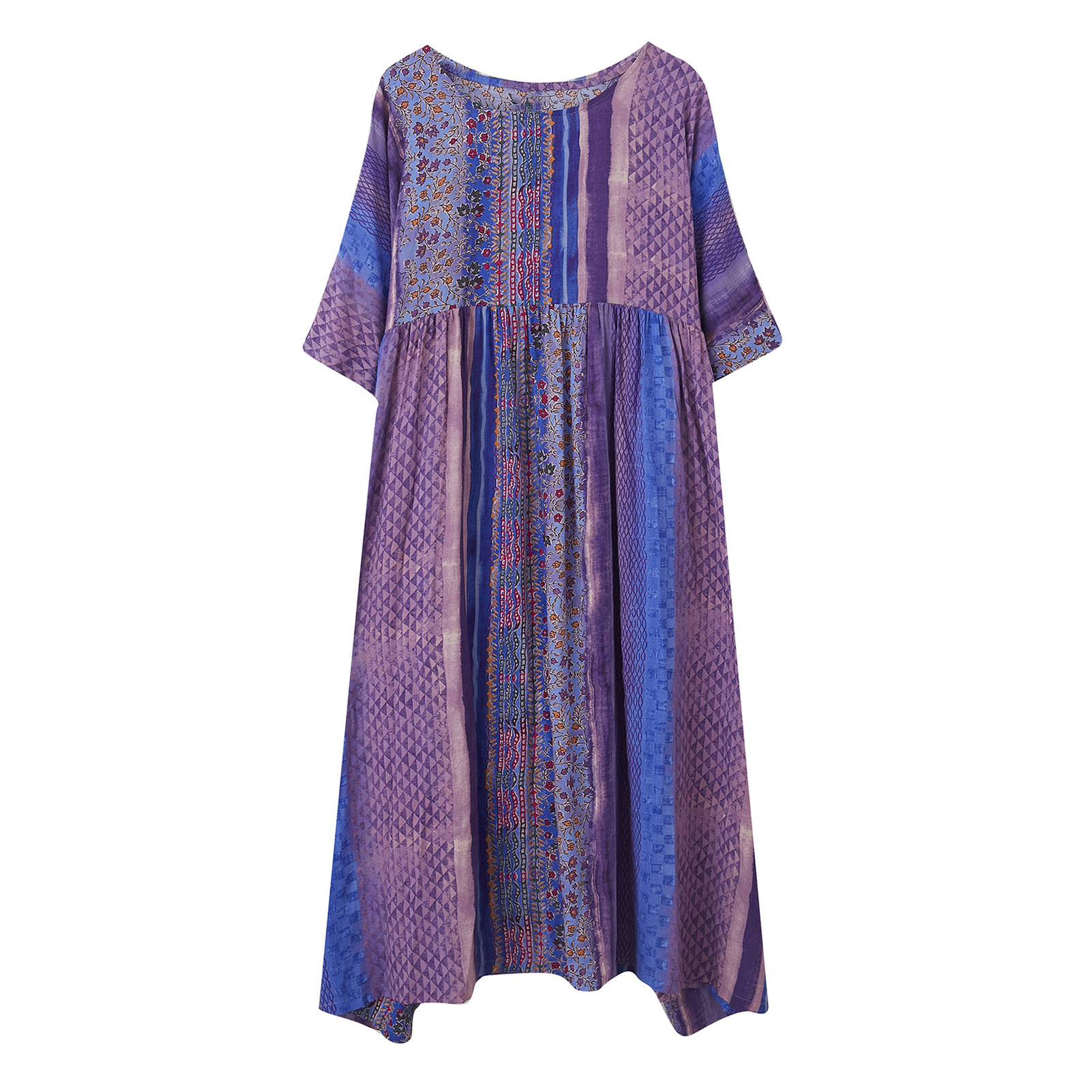 Romacci Women Loose Dress Vintage Floral Print Pockets Half Sleeve  Oversized Holiday Boho Casual Robes - Walmart.ca