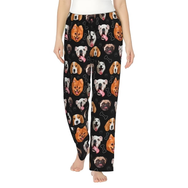 Balery Different Breeds Of Dogs Pantalones de pijama para mujer, pijamas ultraligeros, pantalones de estar por casa-Large