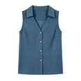 thumbnail image 5 of Purcolt Women's Sleeveless Button-Down Shirts Collared V-Neck Tank Top Casual Summer Blouses, S-XXL, 5 of 7