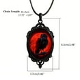 thumbnail image 5 of Necvior Lace Oval Charm Necklace Gothic Raven Jewelry Raven Choker Necklace Protections, 5 of 6