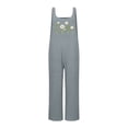 thumbnail image 4 of CAIXIA Overalls For Women Floral Embroidery Jumpsuits for Women Casual Denim Overalls with Pockets,Light Gray, 4 of 4