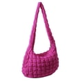 thumbnail image 1 of (Doblado Por La Mitad Y Enviado Dos Veces) Bolso Algodón Informal Gran Capacidad Bolso Cruzado A Cuadros Con Hilo Bordado 8046 Rosa Rojo, 1 of 9
