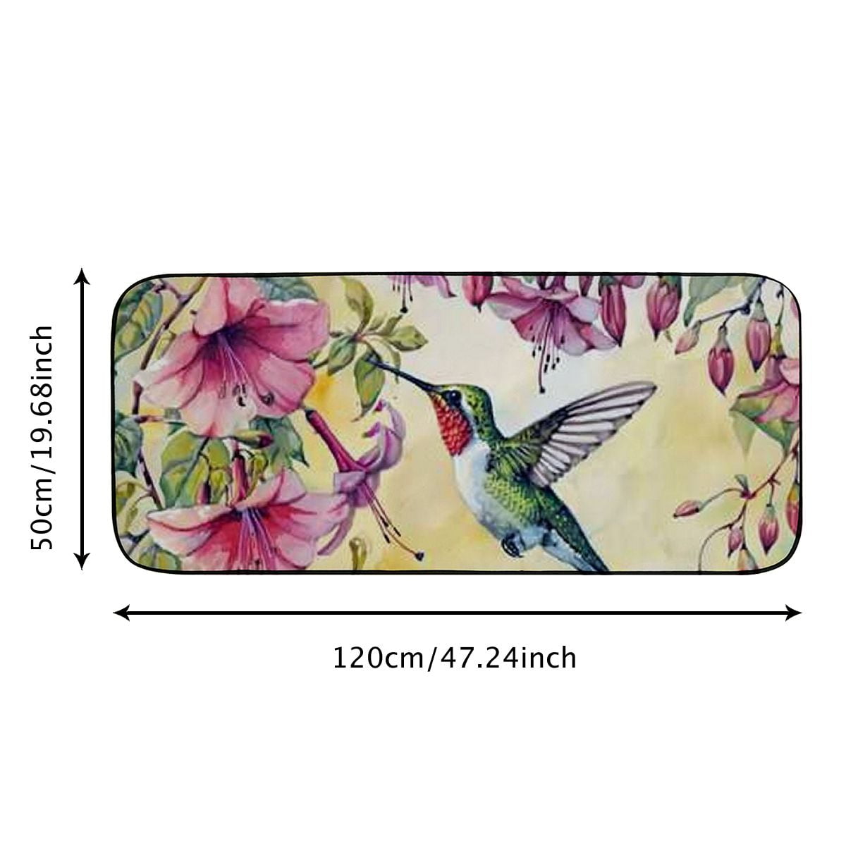 Heduofu Whispers of a Hummingbird Doormat – Decorative Door Mat, Door Mat with Non-Slip Rubber Backing, Easy Cleaning, Traps Dirt, for Entry, Patio, Garage 19.68*47.24 in