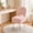 Pink,Fabric, variant on Modern Vanity Stool with Backrest, Square Ottoman with Hidden Storage, Soft Soft Fleece Fabric, Makeup Chair for Bedroom or Living Room