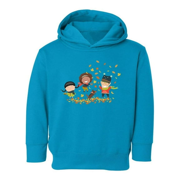Kids Playing With Leaves Hoodie Toddler -Image by Shutterstock, 5 Toddler