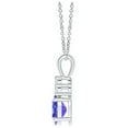 thumbnail image 2 of ANGARA Natural 0.45 Ct. Tanzanite with Diamond Solitaire Pendant Necklace in 14K White Gold for Women with 18 Inch Cable Chain, 2 of 9
