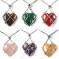 thumbnail image 5 of QQTDFG 1pc Aventurine Heart Crystal Pendant Holder Necklace Stainless Steel Cage-default, 5 of 6