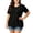 Black, variant on Ziynglg Plus Size Shirts for Women Short Sleeve V Neck Casual Tops Loose Beach Vacation Blouses Fashion Work T-Shirts