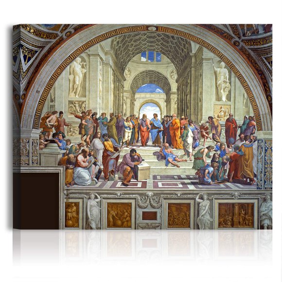 A&T ARTWORK l'École d'Athènes par Raphael. Reproductions d'Art Classiques du Monde, Impressions sur Toile Giclée Art Mural pour Déco Maison,30x24 Pouces