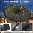 thumbnail image 4 of PetFurnishn 10FT Solar LED Patio Umbrella, 2-Tiers Scalloped Outdoor Table Market Umbrella with 24 LED Lights, Vented Top, Tilt Adjustment, Crank, 8 Ribs for Backyard Poolside Deck Beach Lawn (Gray), 4 of 18