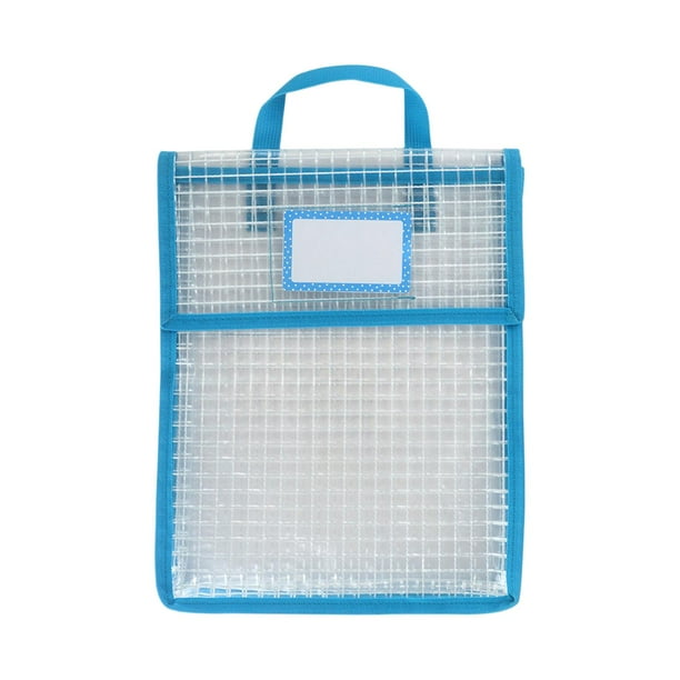 Bolsas transparentes para libros con asa de transporte, bolsa de malla, bolsas de lectura, bolsos de mano Azul