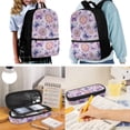 thumbnail image 2 of Uorisanigo 4pcs Purple Butterfly Mandala Backpack Set with Lunch Bag Pencil Case Pen Case Water Bottle Holder, 17″ Sport Bookbag Travel Back Pack for Elementary Middle School Kids Teens, 2 of 7