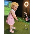 thumbnail image 4 of BemeyourBBs Toddler Baby Girl Golf Dress Outfit Infant Girls Summer Fall Dress Golf-themed Embroidered Half Zip Up Lapel V Neck Sleeveless Pleated Hem Dress, 4 of 9