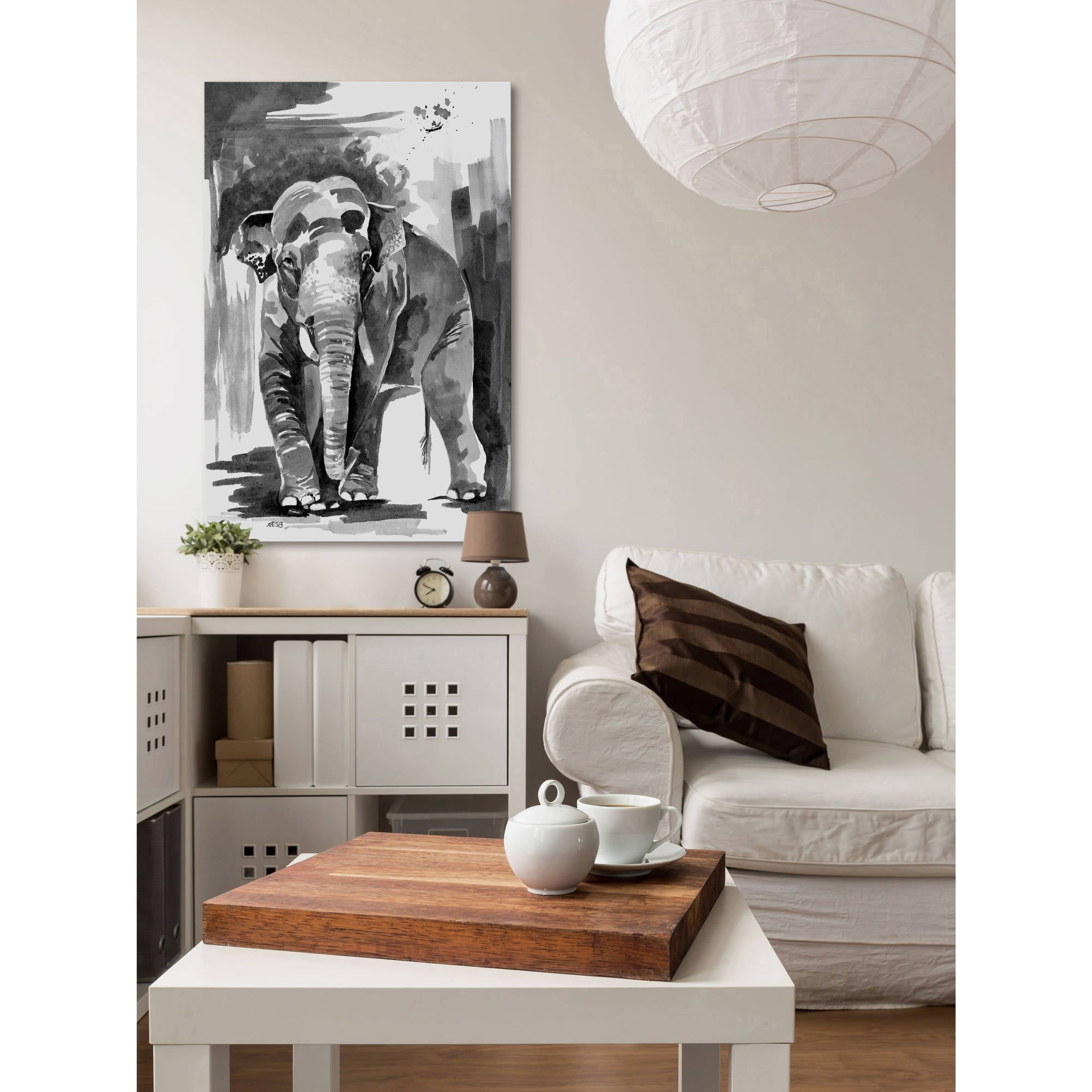 Marmont Hill "Asian Elephant" by Rachel Byler Painting Print on Wrapped Canvas