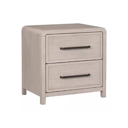Giva Nightstand 2 Drawers USB A-C Natural Oak Beige Finish 24 Inch