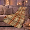 thumbnail image 6 of Southwestern Geometric Medallion Autumn Accent, Cozy Artistic Scene, Warm Flannel Blanket for Ranch House and Living Room, Animal Lovers Thanksgiving Gift, Artistic Home Decor, 6 of 9
