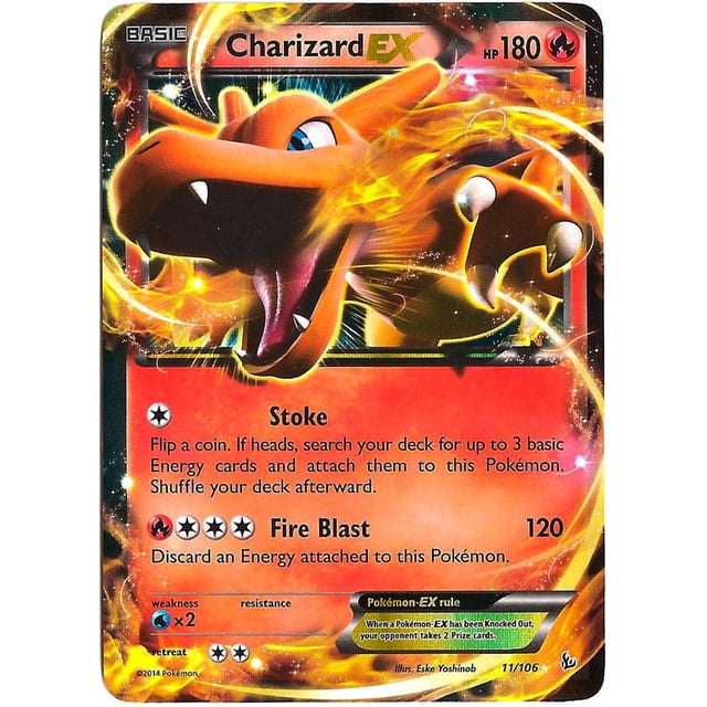 Tarjeta coleccionable Pokémon Charizard EX XY Flashfire 11/106