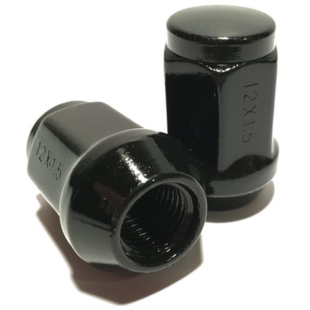 - Black Bulge Acorn Closed End 12x1.5 Cone Seat Lug Nut 1.38
