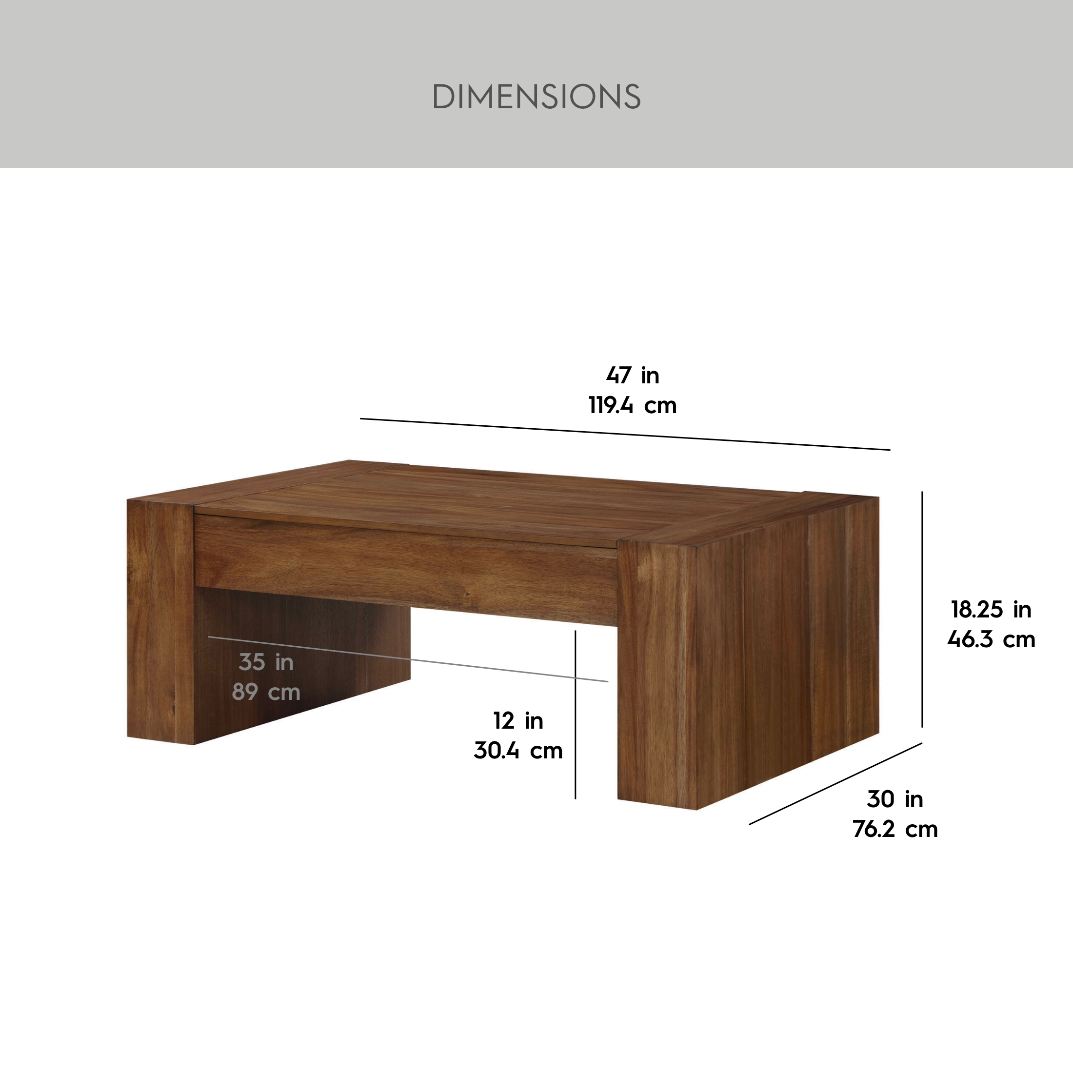 Better Homes & Gardens Ezra Oversized Coffee Table, Walnut photo 3