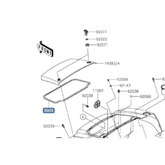 Kawasaki Hood Cover Seal Mule SX 92093-0688