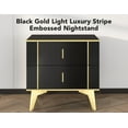 thumbnail image 5 of AISWORD Black Nightstand Bedside Table with Storage, Sofa Side Table Modern Wood Night Stand 2 Drawer Dresser, End Tables with Metal Handles for Bedroom Living Room (W23.7"x D15.6"x H23",Single), 5 of 7
