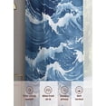 thumbnail image 6 of Ocean Waves Sheer Curtains 63 Inch Long 2 Panels, Nautical Blue Sea Water Nature Scenery Light Filtering Rod Pocket Curtains, Sheer Voile Drapes for Living Room Bedroom, 52"x63", 6 of 8