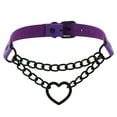 thumbnail image 5 of Kripyery Necklace Chain Personality Twisted Chain Double Layer Faux Leather Sexy Gothic Punk Love Heart Pendant Collar Jewelry Accessory, 5 of 8