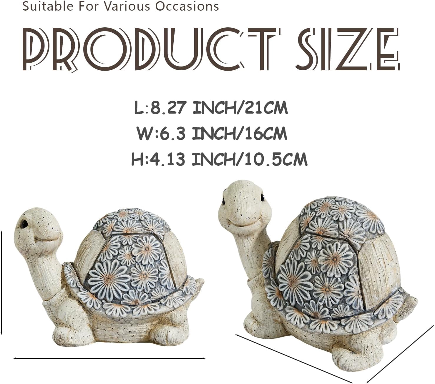 Turtle Statues for Garden Lawn Decor Ourdoor Statue for Patio Yard Porch Balcony Home House Ornament, Great Gifts for Family and Friends
