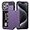 Grey Purple, variant on for iPhone 15 Pro Case with Card Holder, Dual Layer Shockproof Wallet Phone Case, Hidden Card Slot Sliding Protective Hard Shell Back Cover Slim Case for iPhone 15 Pro, 6.1'' Gun Metal