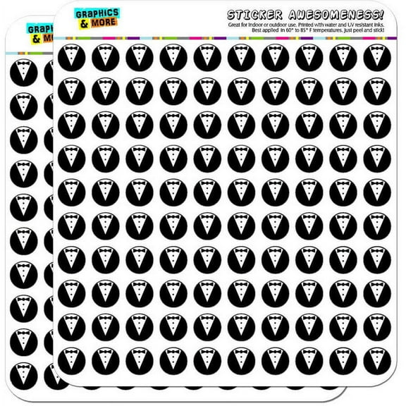 Tuxedo Wedding Bachelor Shower 200 1/2" (0.5") Planner Calendar Scrapbooking Crafting Stickers