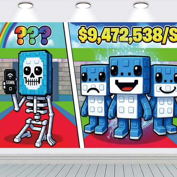 Steal a Brainrot Party Supplies Background Backdrop Taspestry Banner Poster Decor Decorations