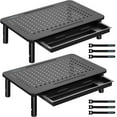 thumbnail image 1 of Soporte para monitor BONTEC, paquete de 2 con 3 cajones con ajuste de altura., 1 of 7