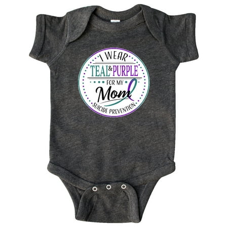 

Inktastic Suicide Prevention- I Wear Teal and Purple for My Mom Gift Baby Boy or Baby Girl Bodysuit
