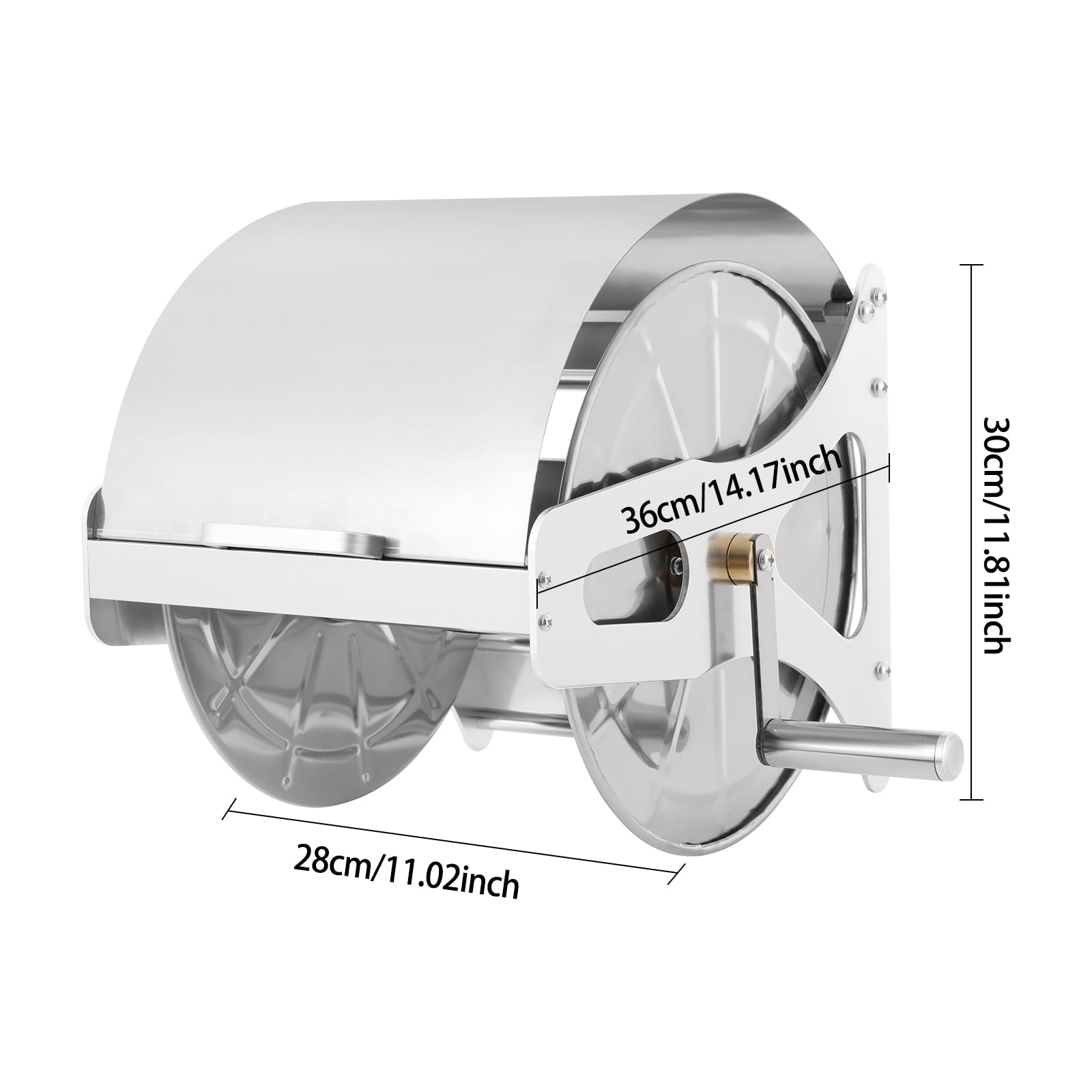 Hose Reel Organizer, 164.04ft Capacity, 360° Rotating Nozzle, Weather-Resistant, Keeps Hoses Neat for Gardening and Cleaning