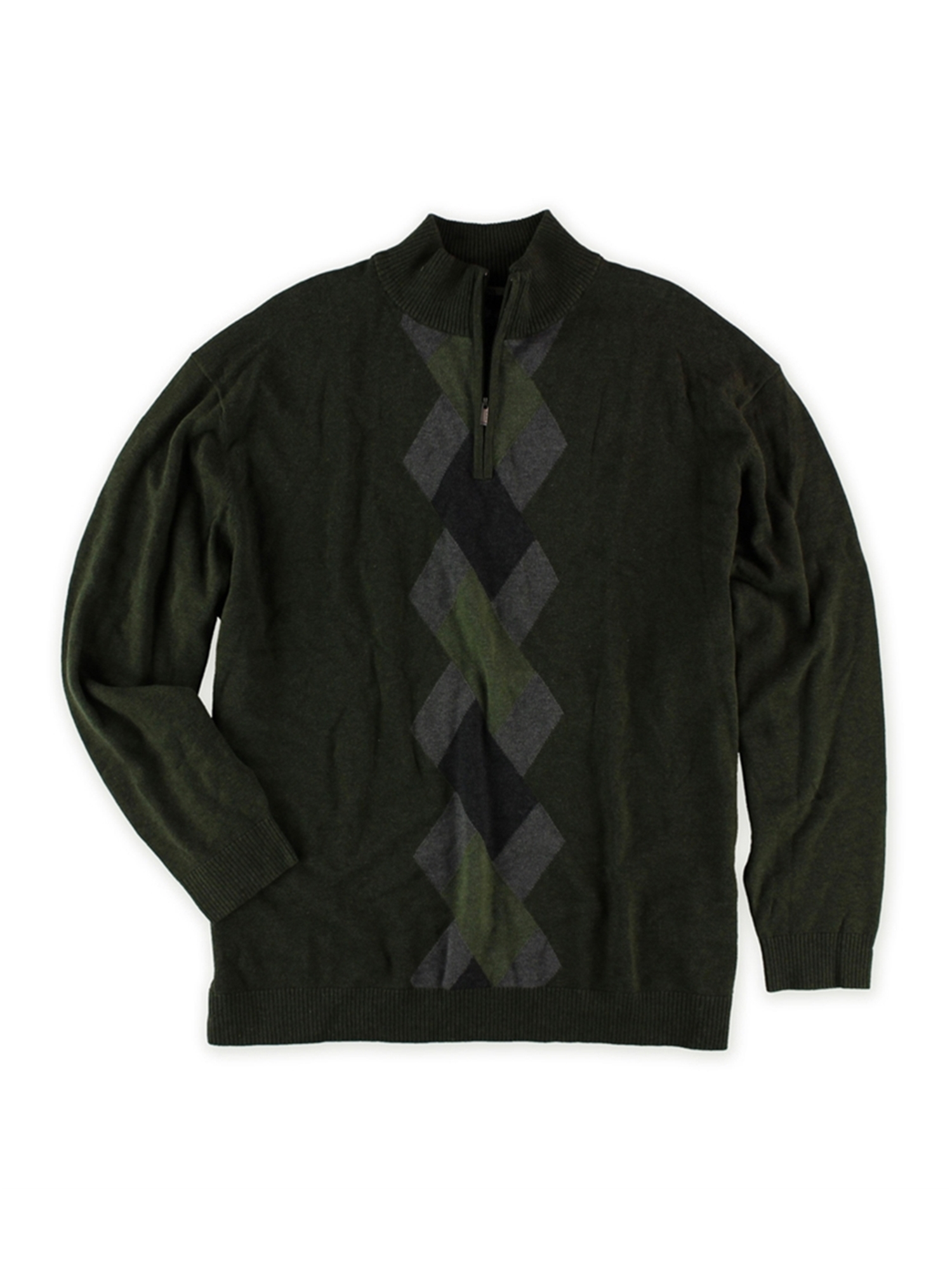 Alfani Mens Argyle 1//4 Zip Knit Sweater