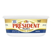 President Imported Salted Butter Tub, 7 oz, 1 Count (Refrigerated)