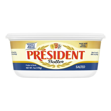 President Imported Salted Butter Tub, 7 oz, 1 Count (Refrigerated)