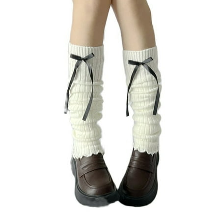 

Lolita Long Socks for Women Leg Warmers Knitted Warm Foot Cover Ladies Autumn Winter Crochet Socks Boot Cuffs