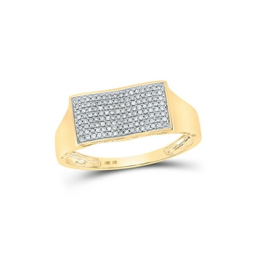 10kt Yellow Gold Mens Round Diamond Cluster Ring 1/4 Cttw