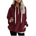 thumbnail image 1 of Sudaderas de forro polar borroso de gran tamaño para mujer con bolsillos Sudaderas con capucha de Sherpa atlético Jersey Outwear Pompotops gfhjh14100, 1 of 7