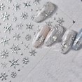 thumbnail image 4 of 2 Sheets Snowflake Nail Art Stickers Laser Christmas Snowflake Nail Stickers Winter Snowflake Shiny Rhinestone 5D Embossed Nail Decals Xmas Nail Art Decoration Supplies for Women, 4 of 8