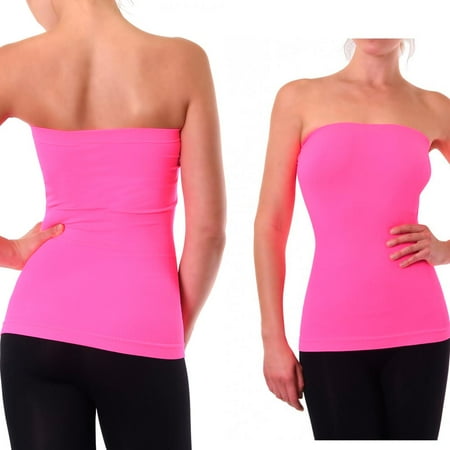 - 1 Basic Tube Top Strapless Stretch Tight Fitted Club Body Con Seamless One Size