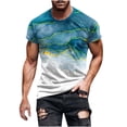 thumbnail image 1 of Mens Casual Pantalones Cortos Raya Impresión Suéter Fitness Deportes Camiseta, Poliéster Cuello Redondo Blusa para Al Aire Libre, Diario Y Primavera Verano Desgaste, 1 of 5