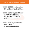 thumbnail image 3 of Max Advanced Brakes - Brake Kit for 2009 2010 2011 2012 2013 Toyota Matrix AWD Pontiac Vibe Rear Replacement Drilled Slotted Black Coated Disc Brake Rotors and Ceramic Brake Pads, 3 of 10