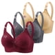 thumbnail image 1 of Puntoco Bralettes para mujer Sujetador de encaje con flores fruncidas para mujer Ropa interior de uso diario de talla grande Sin aros, 1 of 4