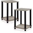 thumbnail image 1 of Mesa auxiliar Furinno de roble francés gris/negro, paquete de 2 unidades, diseño elegante, 1 of 5
